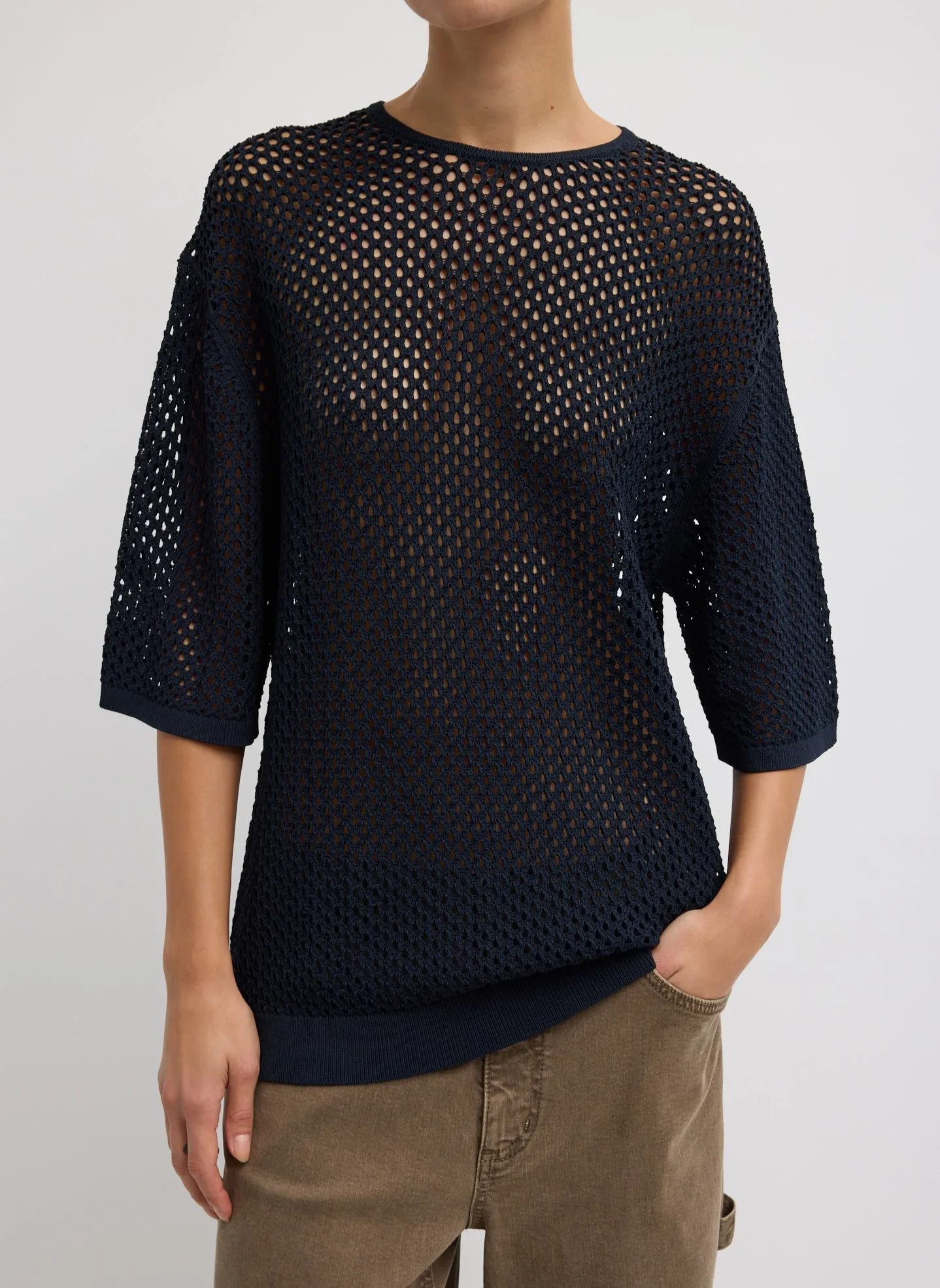 Crochet Netting Oversized Easy T-Shirt sold by Tibi