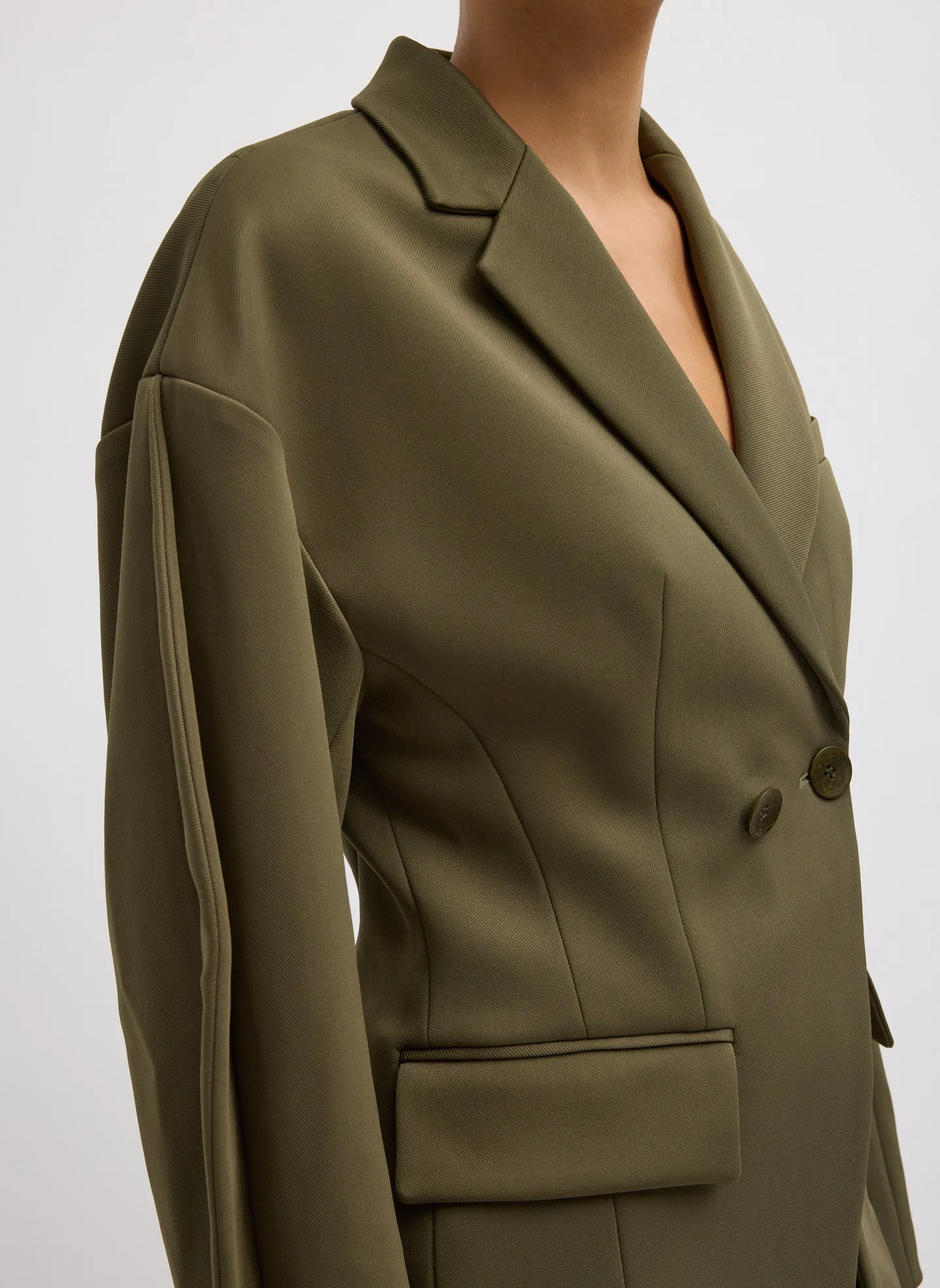 Spring Bonded Twill Sculpted Blazer sold by Tibi product image thumbnail 4