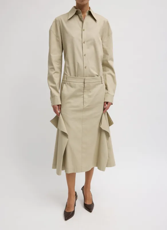 Luxe Spring Twill Tucked Pleat Skirt sold by Tibi