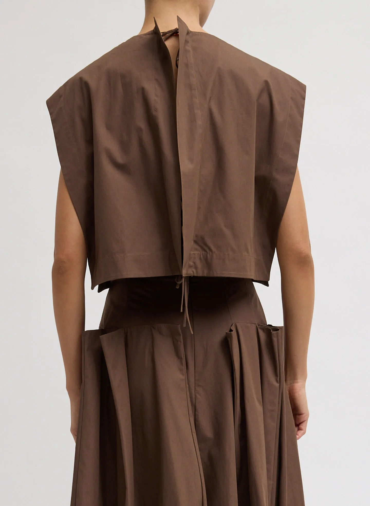 Compact Eco Poplin Cropped Square Top sold by Tibi product image thumbnail 3