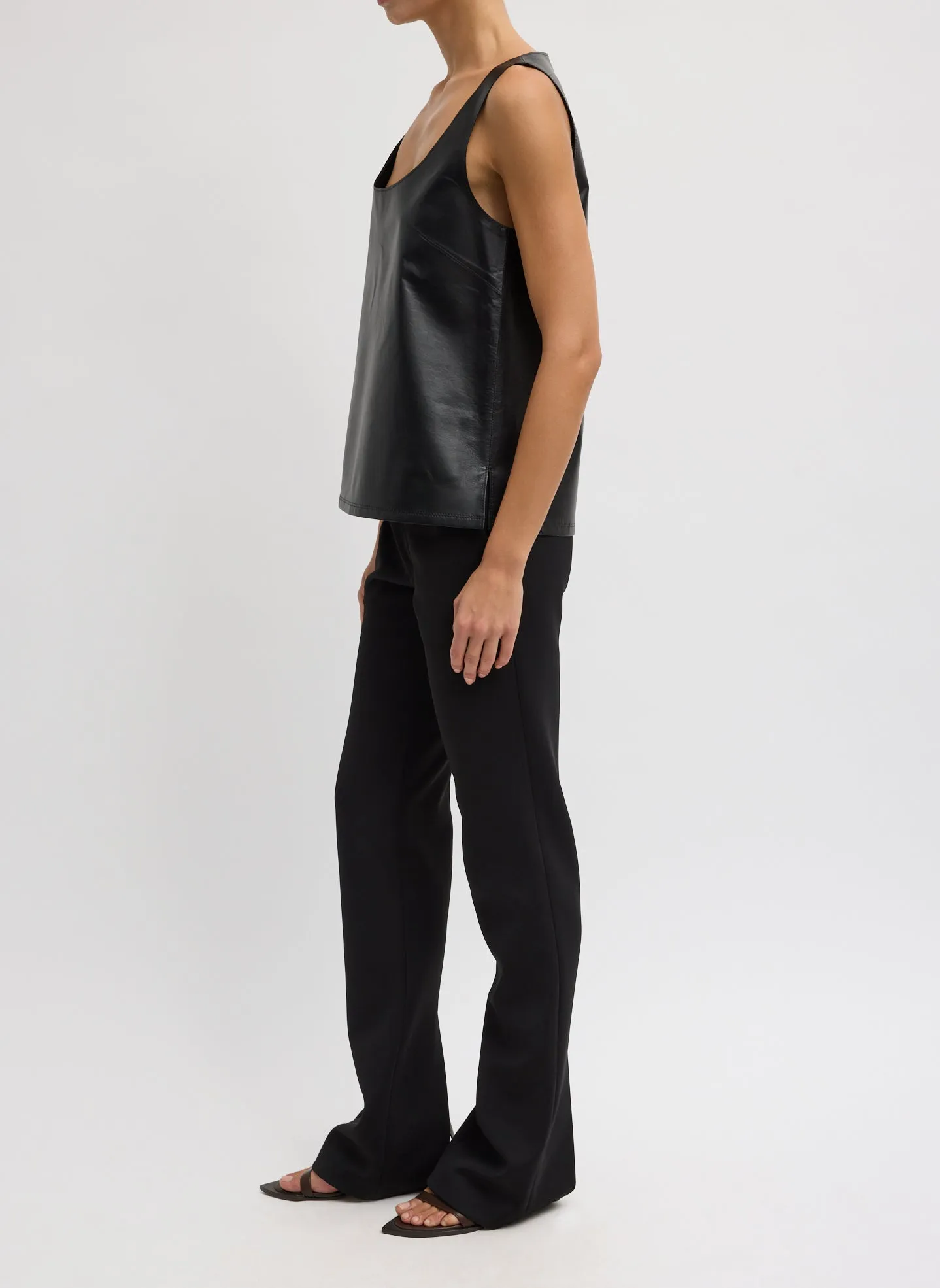 Spring Bonded Twill Elfie Trousers With Slits sold by Tibi product image thumbnail 2