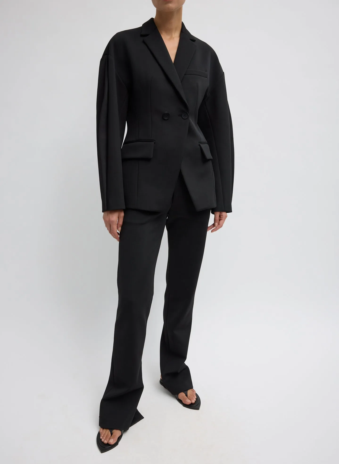 Spring Bonded Twill Elfie Trousers With Slits sold by Tibi product image thumbnail 4