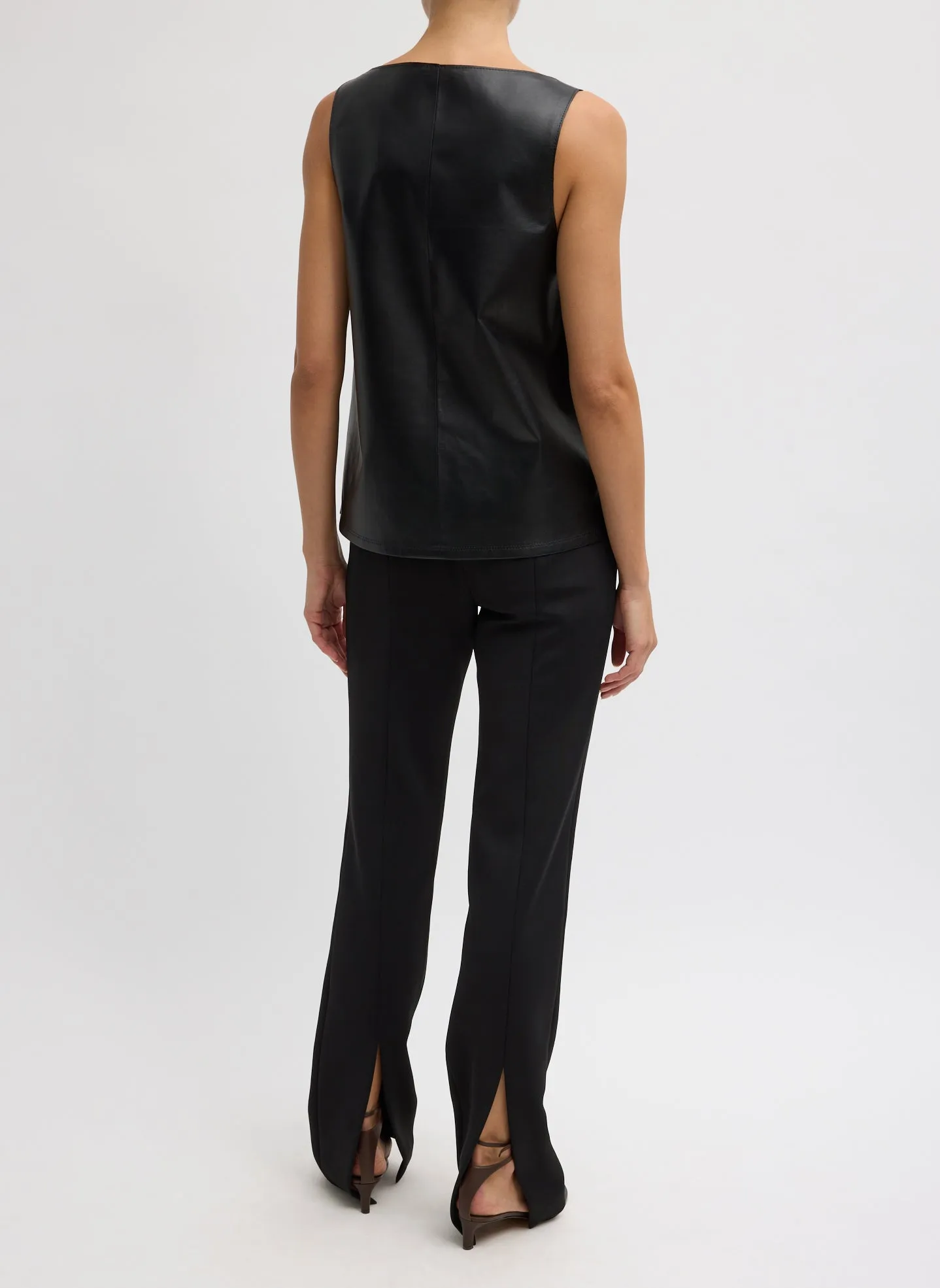 Spring Bonded Twill Elfie Trousers With Slits sold by Tibi product image thumbnail 3