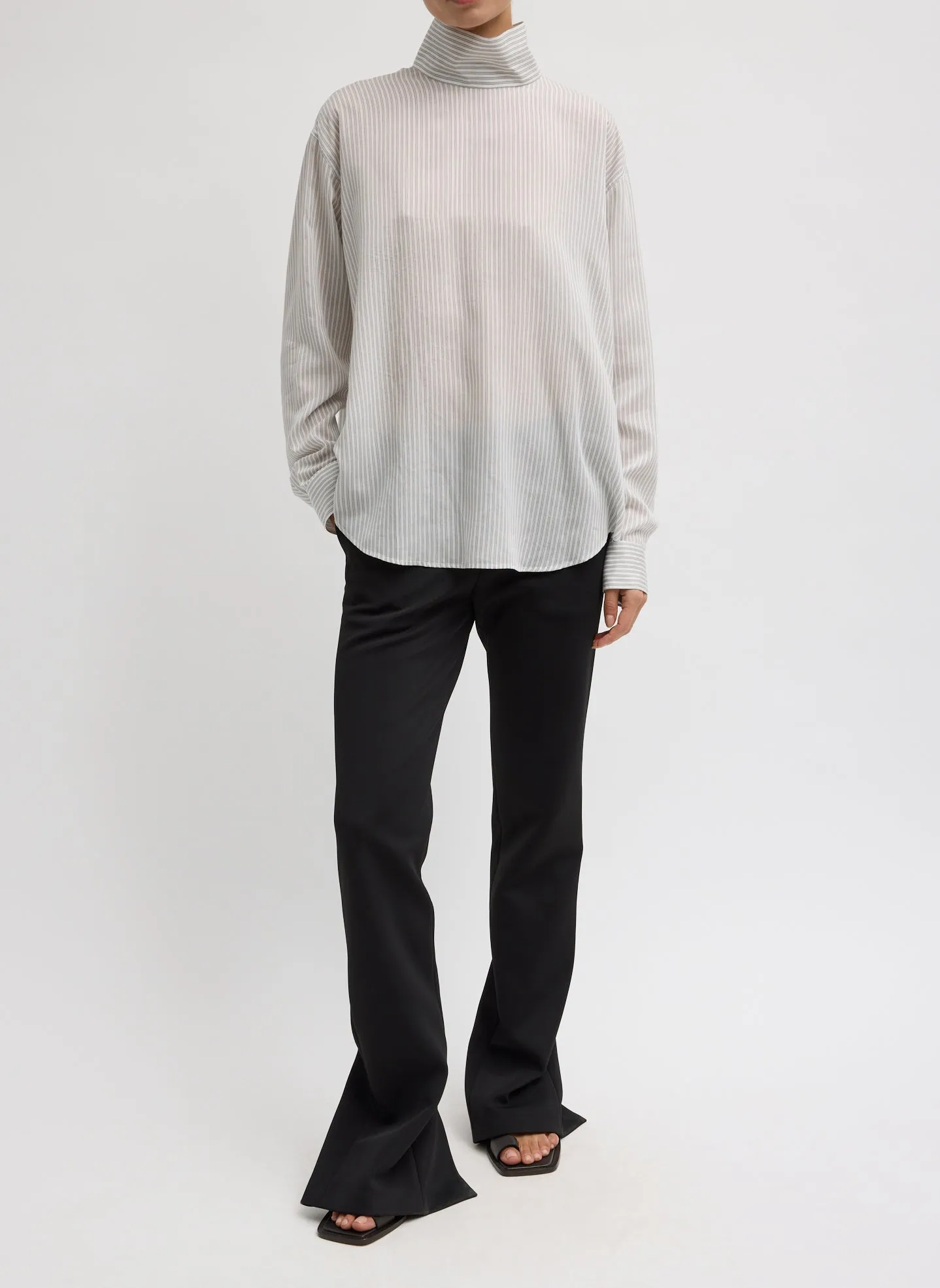 Spring Bonded Twill Elfie Trousers With Slits sold by Tibi product image thumbnail 5