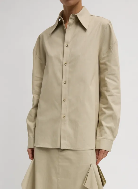 Luxe Spring Twill Hinged Shirt made by Tibi