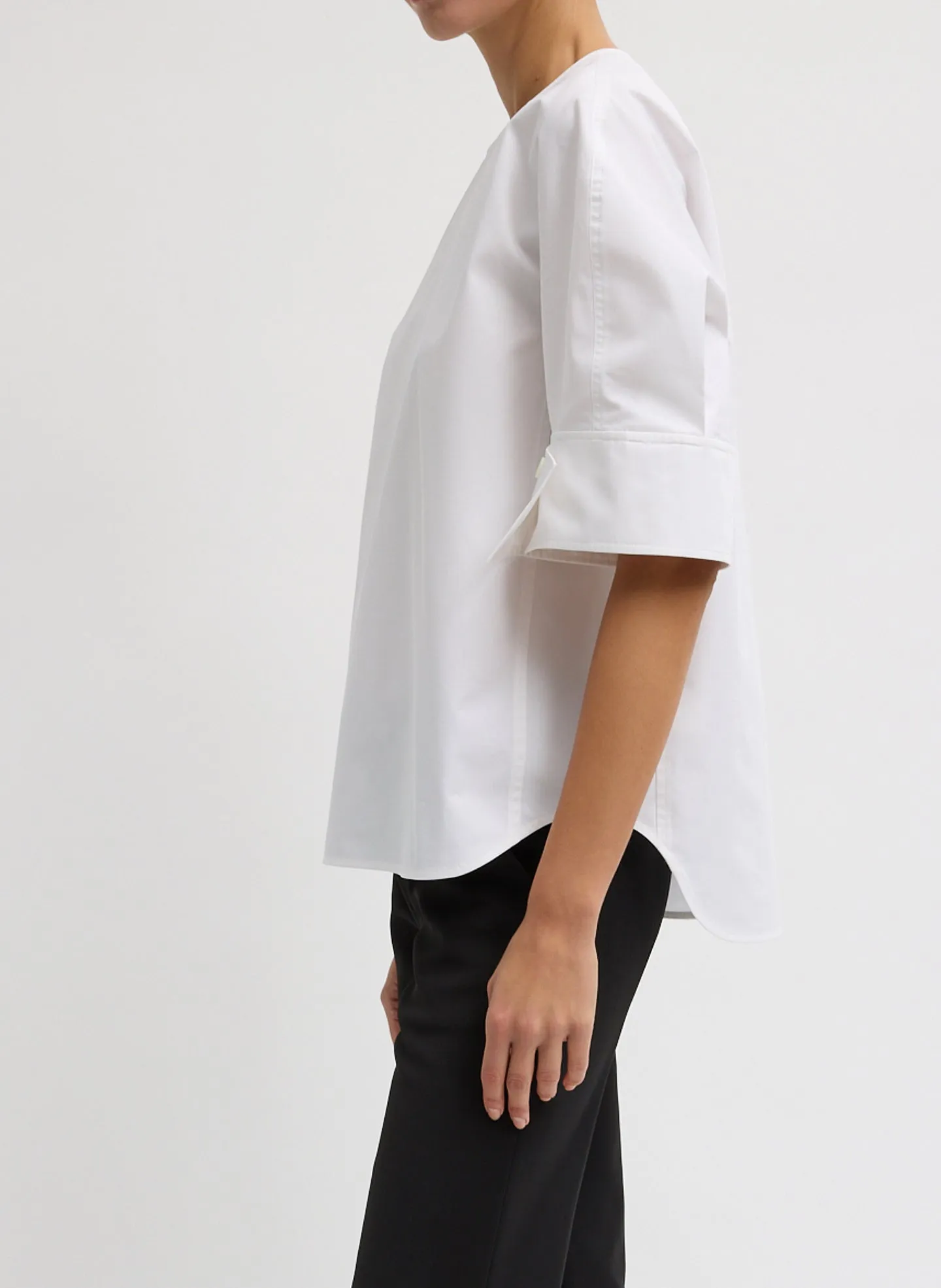 Compact Eco Poplin Reverse Sleeve Top sold by Tibi product image thumbnail 2