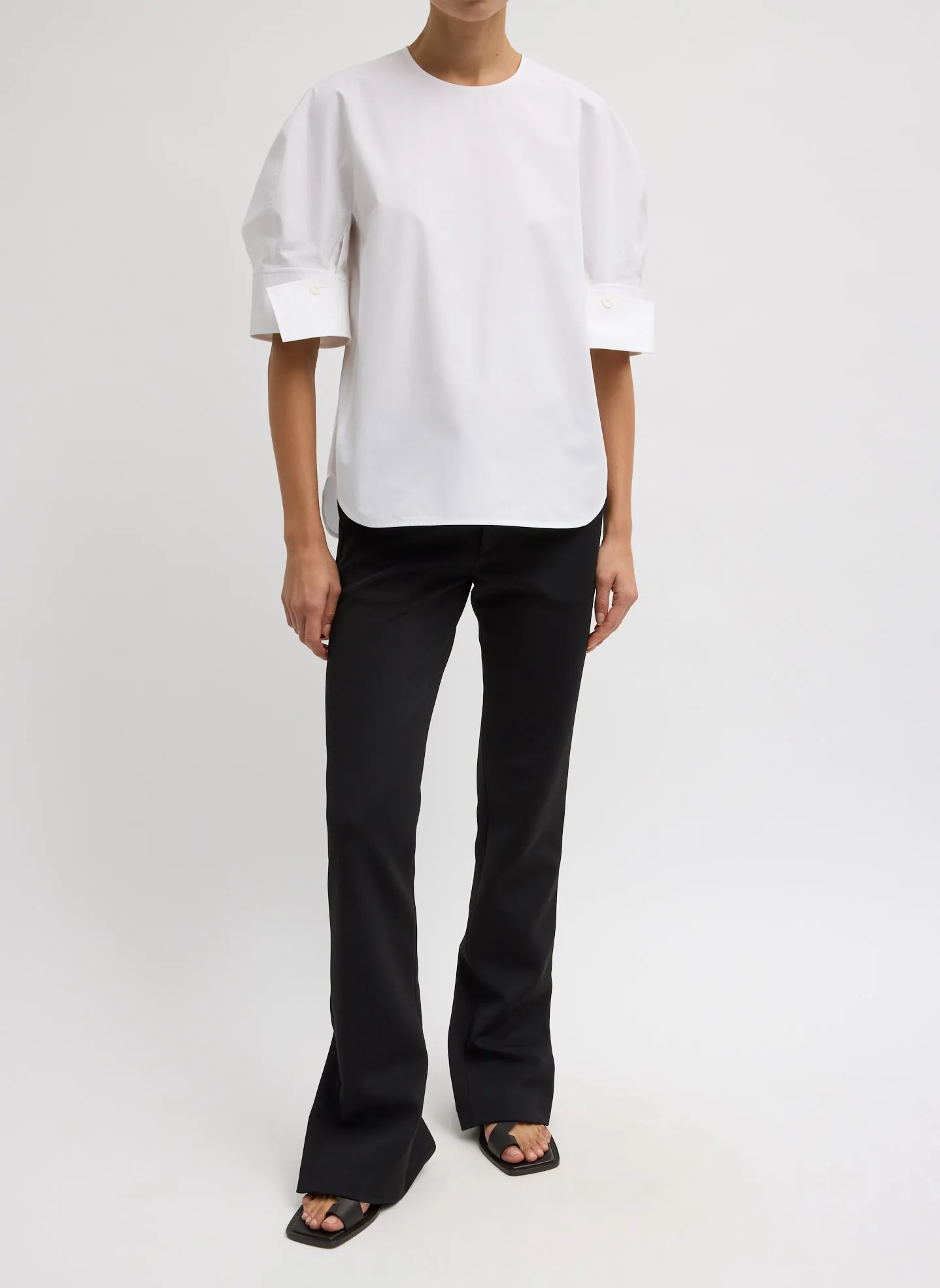 Compact Eco Poplin Reverse Sleeve Top sold by Tibi product image thumbnail 4