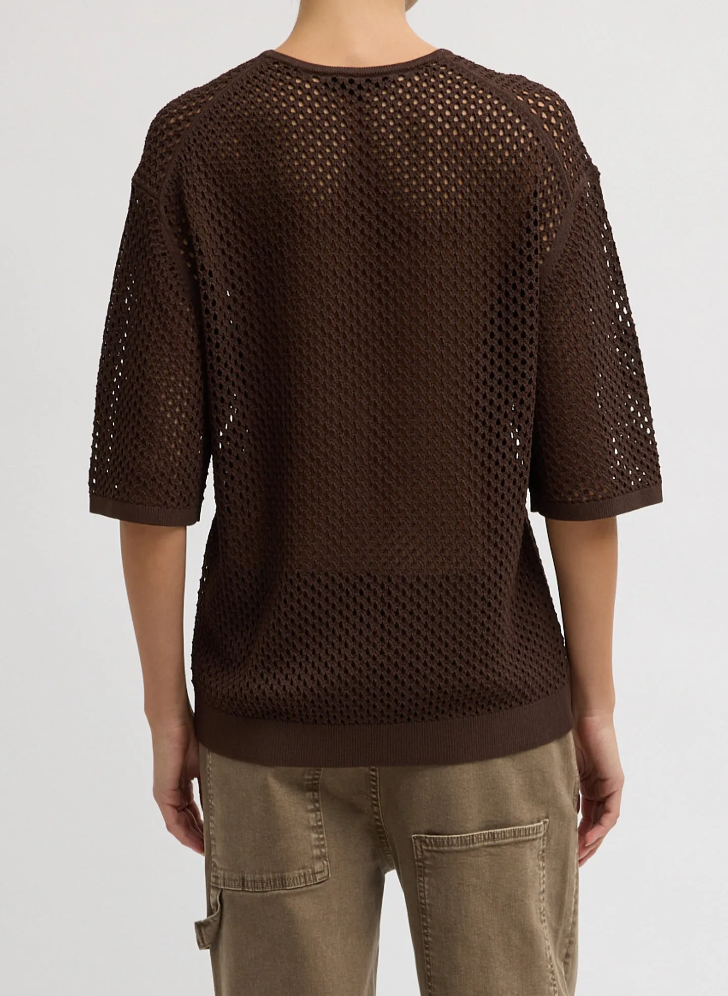 Crochet Netting Oversized Easy T-Shirt sold by Tibi product image thumbnail 3