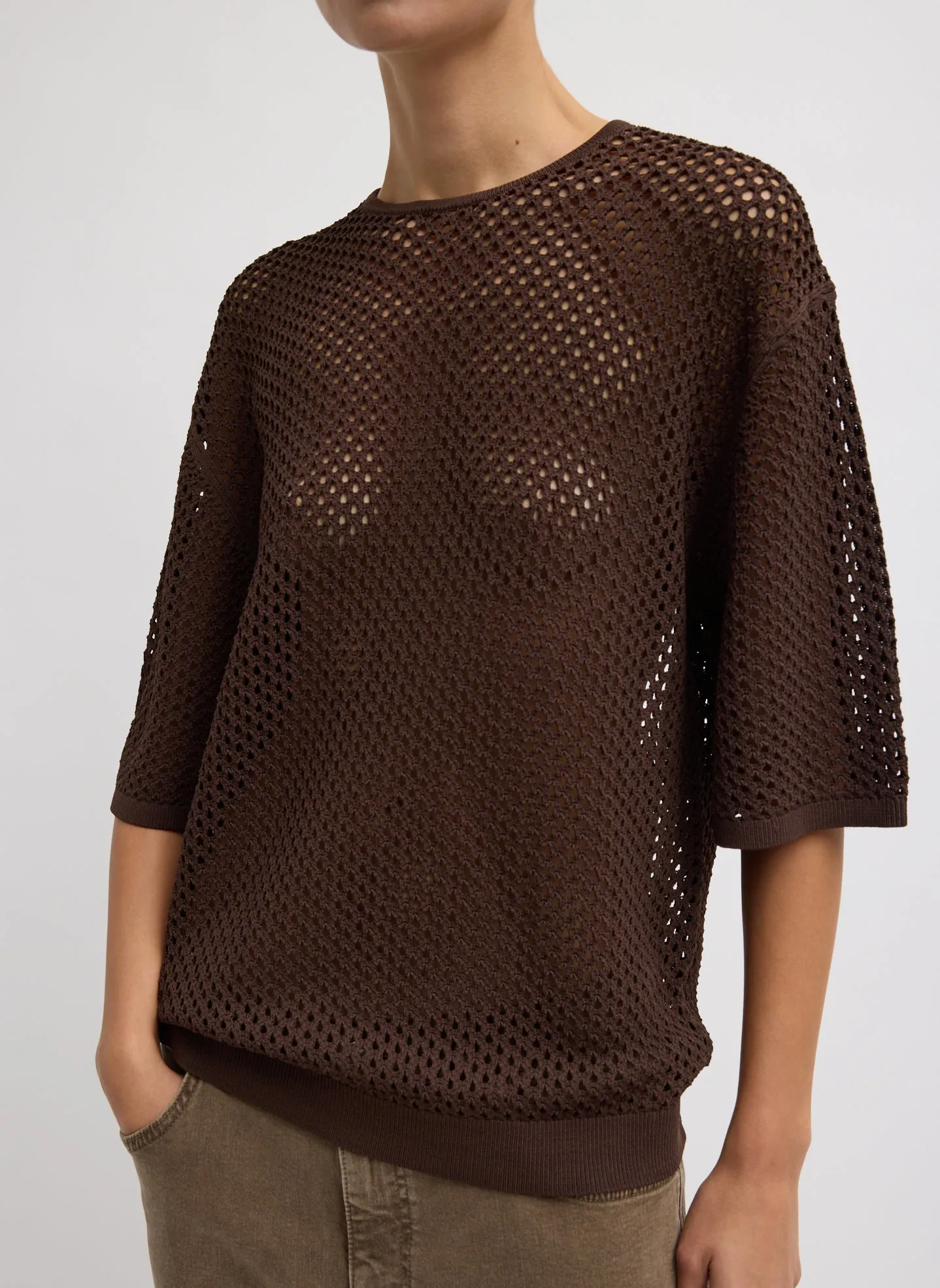 Crochet Netting Oversized Easy T-Shirt sold by Tibi