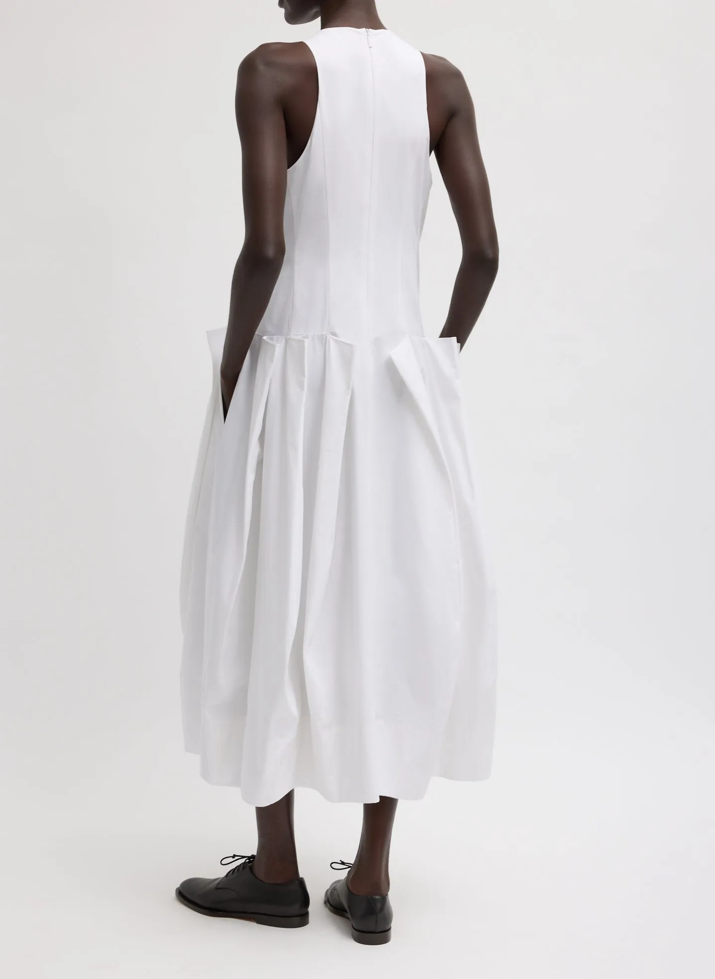 Compact Eco Poplin Pinched Pleat Dress sold by Tibi product image thumbnail 4