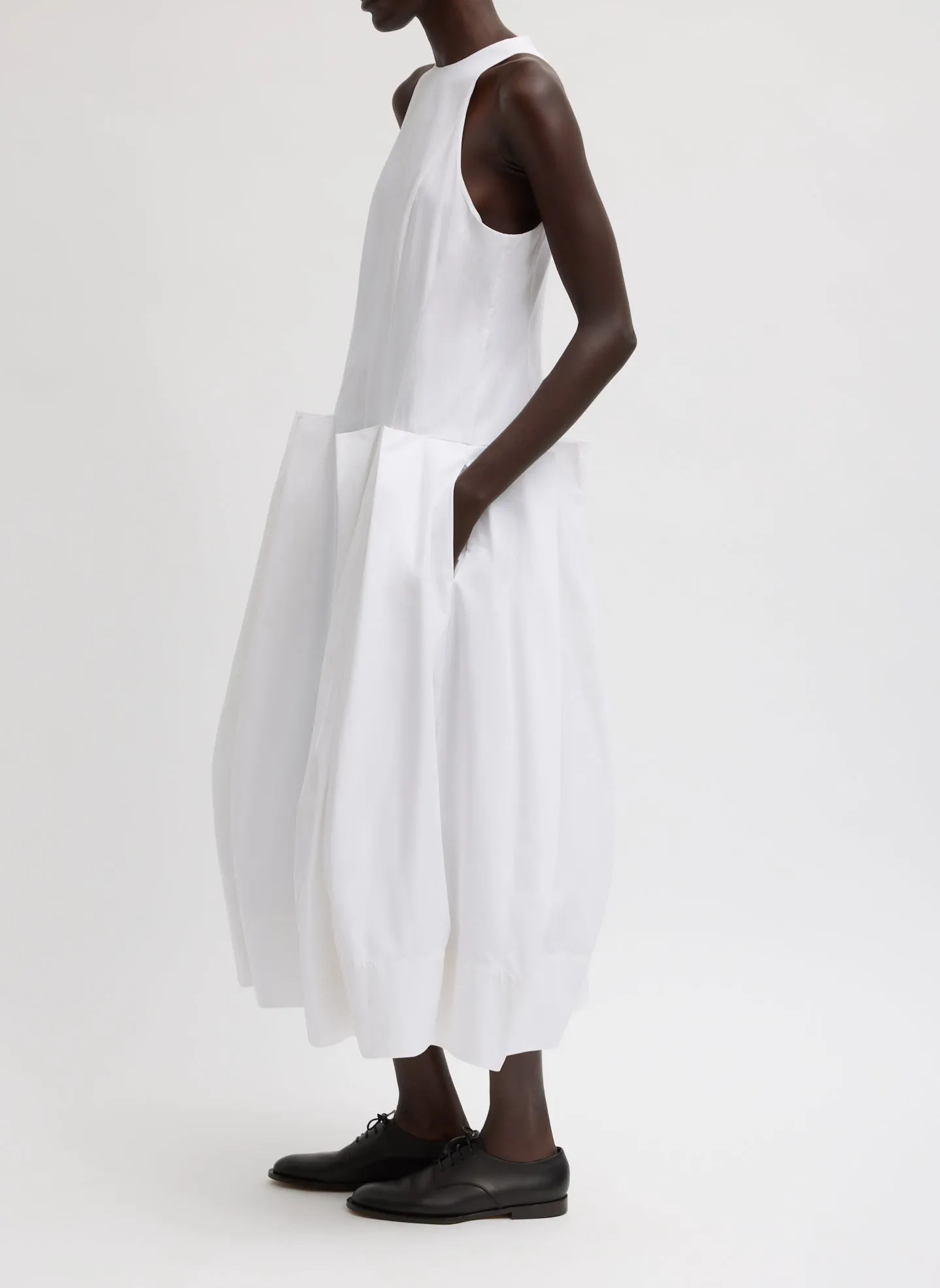 Compact Eco Poplin Pinched Pleat Dress sold by Tibi product image thumbnail 3