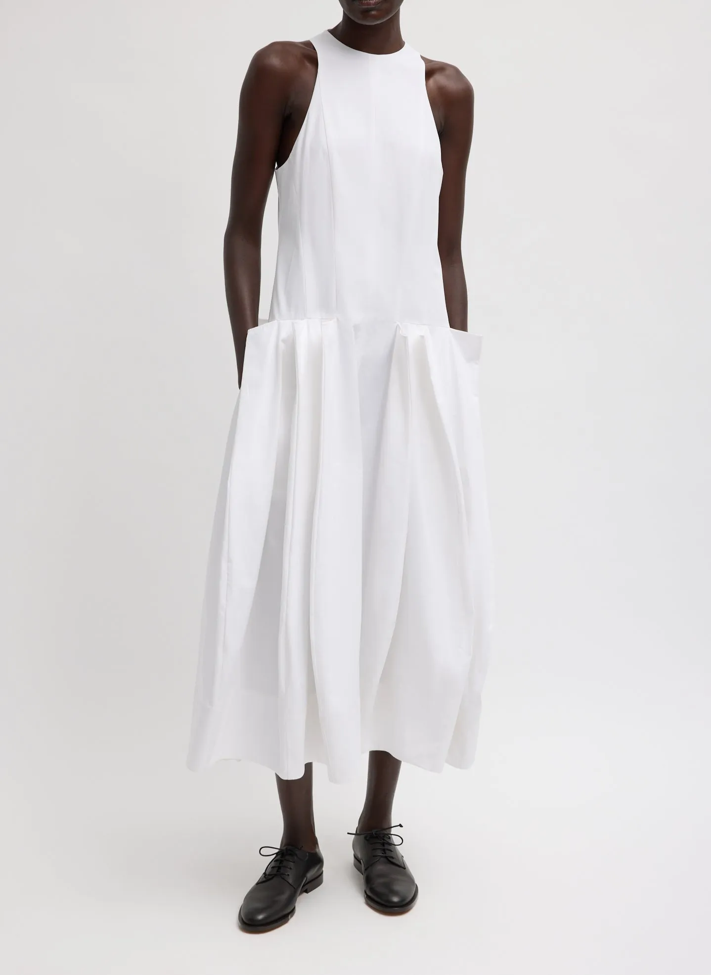 Compact Eco Poplin Pinched Pleat Dress sold by Tibi