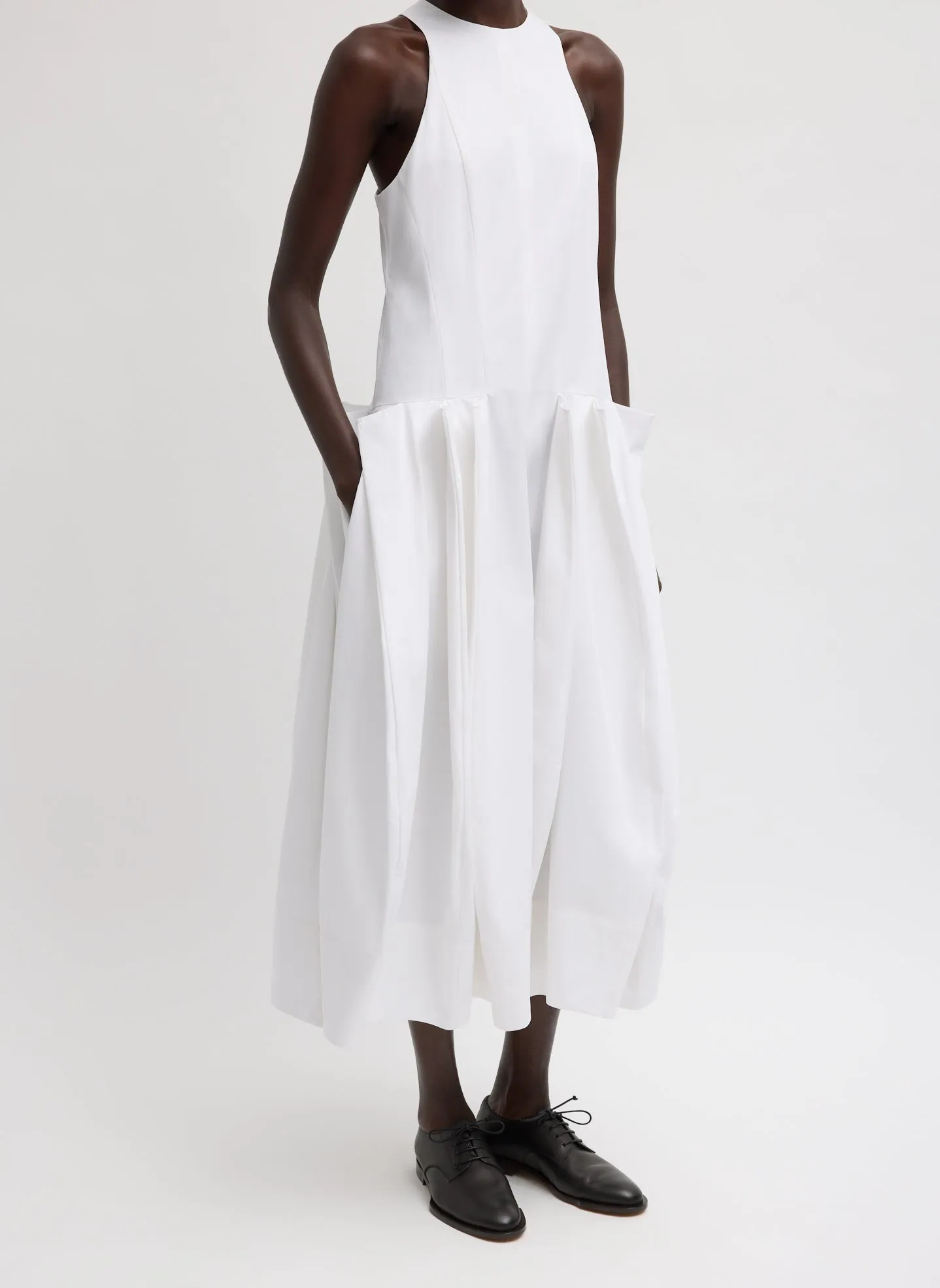 Compact Eco Poplin Pinched Pleat Dress sold by Tibi product image thumbnail 2