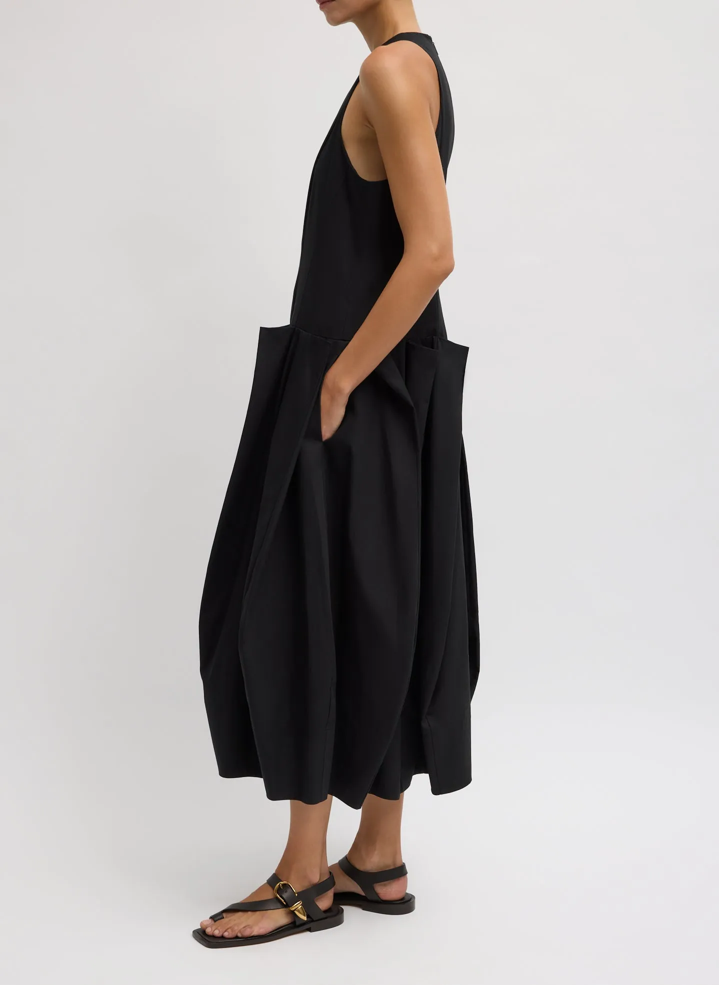 Compact Eco Poplin Pinched Pleat Dress sold by Tibi product image thumbnail 3