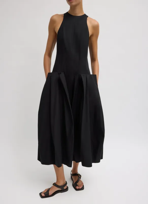 Compact Eco Poplin Pinched Pleat Dress sold by Tibi