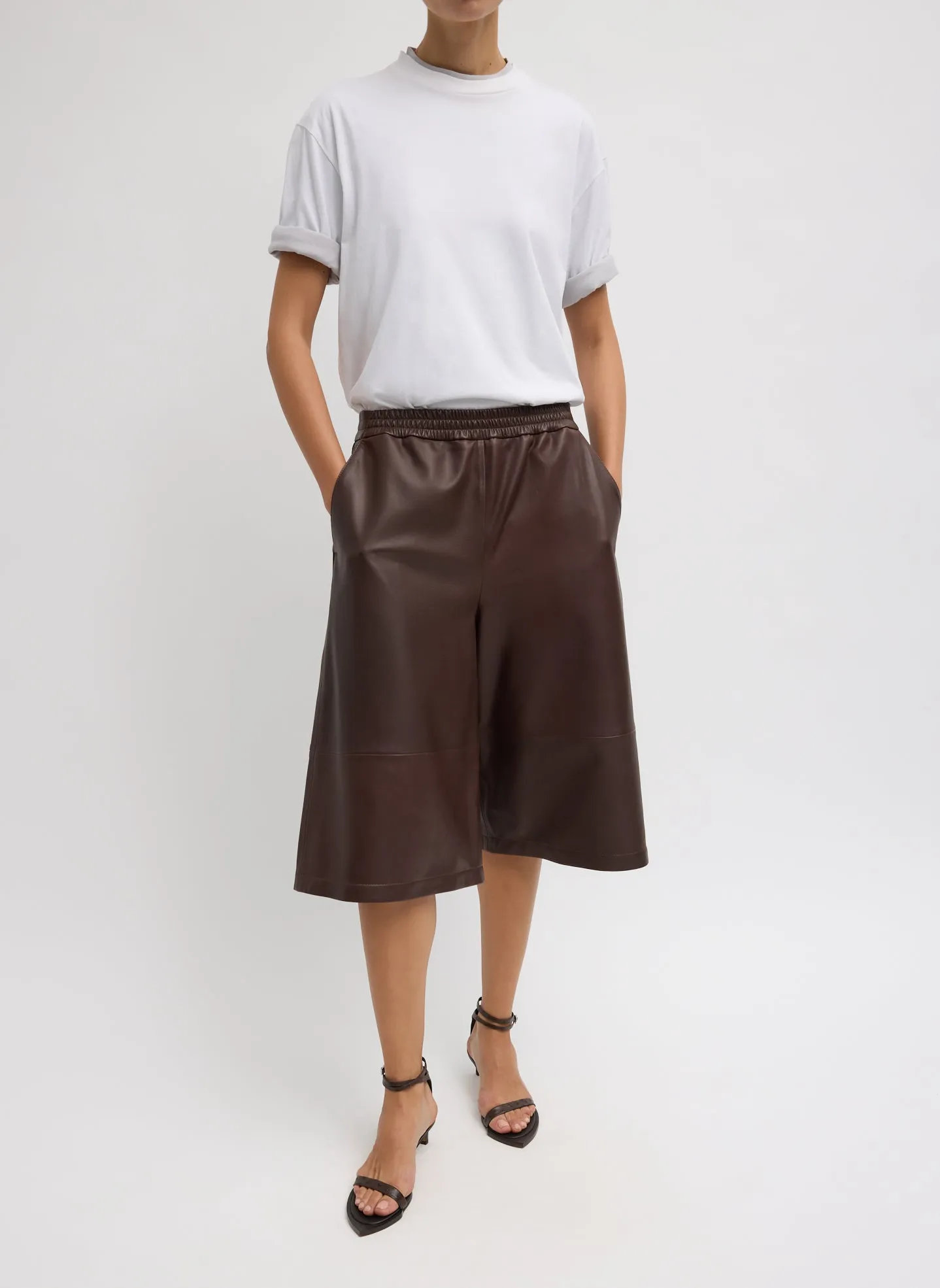 Leather Relaxed Long Short sold by Tibi