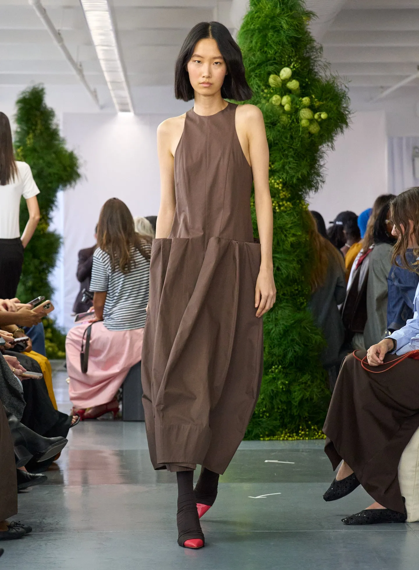 Compact Eco Poplin Pinched Pleat Dress sold by Tibi product image thumbnail 2