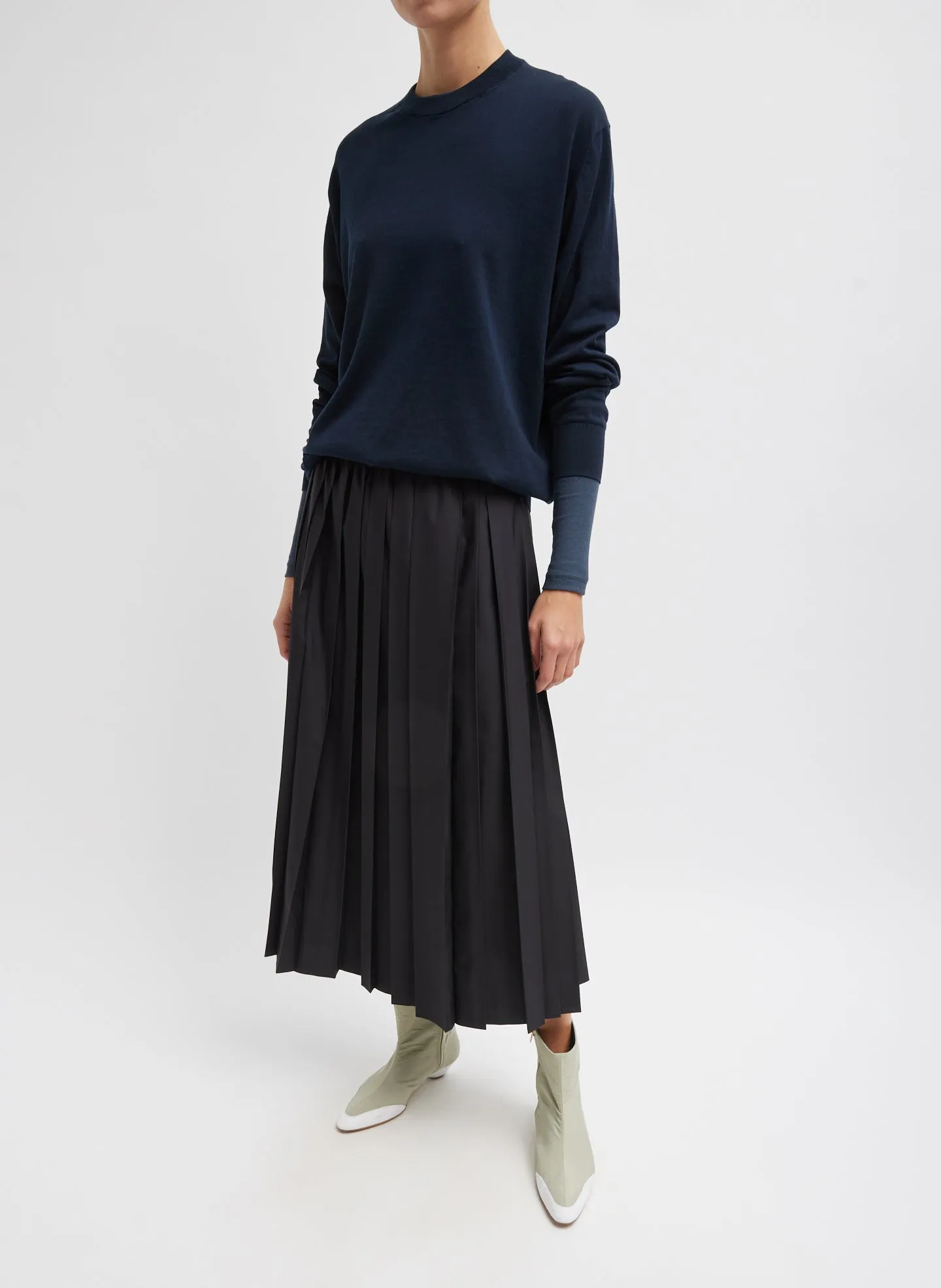 Nylon Pleated Pull On Skirt sold by Tibi product image thumbnail 3