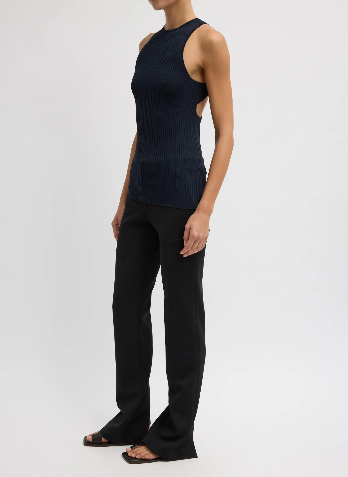Ribbed Sweater Cut Out Tank sold by Tibi product image thumbnail 3