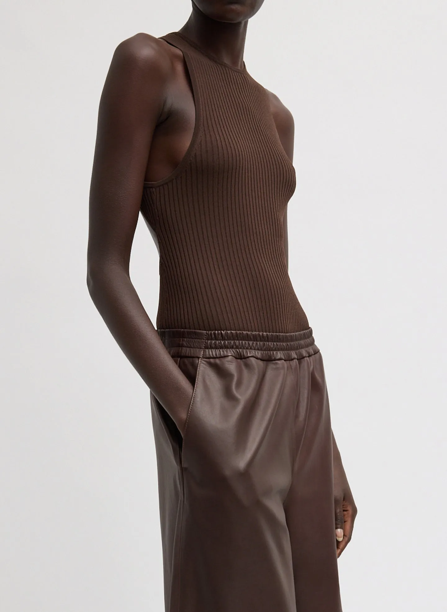Ribbed Sweater Cut Out Tank sold by Tibi product image thumbnail 2