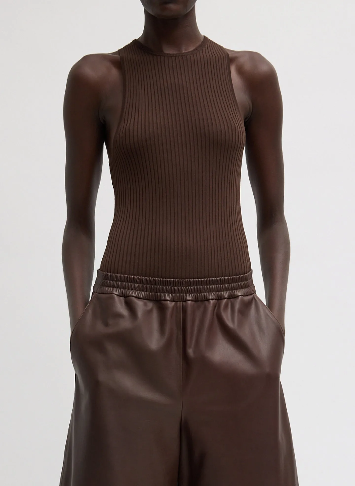 Ribbed Sweater Cut Out Tank sold by Tibi