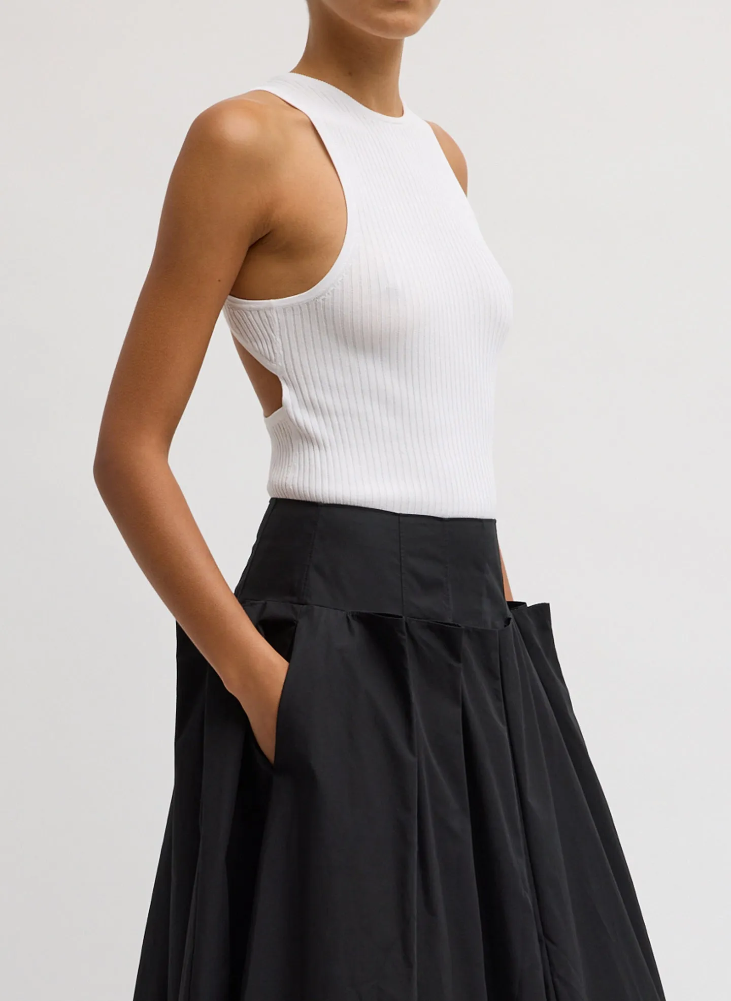 Ribbed Sweater Cut Out Tank sold by Tibi product image thumbnail 2