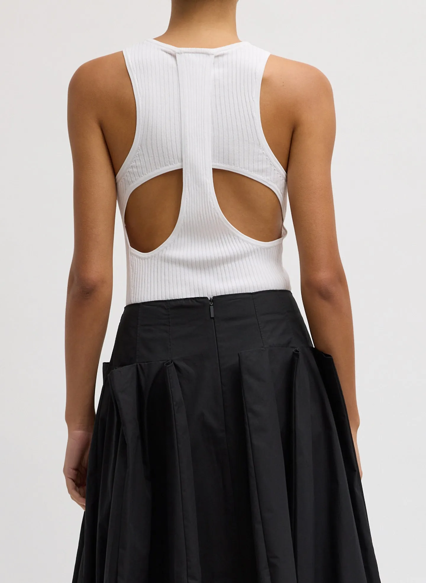 Ribbed Sweater Cut Out Tank sold by Tibi product image thumbnail 3