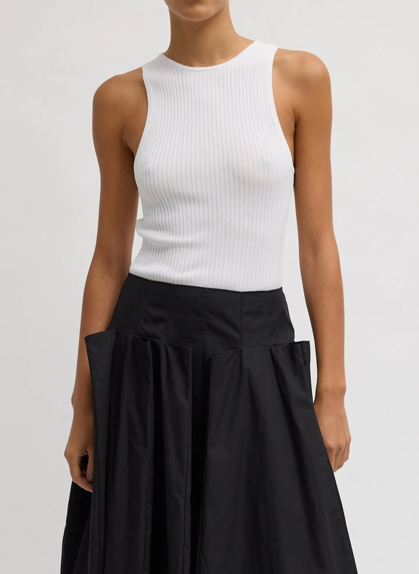 Ribbed Sweater Cut Out Tank sold by Tibi
