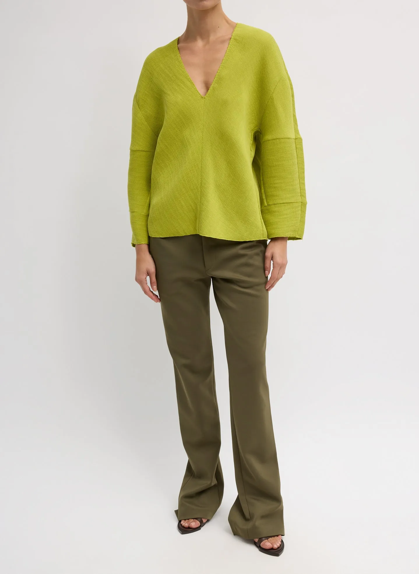 Viscose Plisse Hinged Long Sleeve Top sold by Tibi product image thumbnail 3