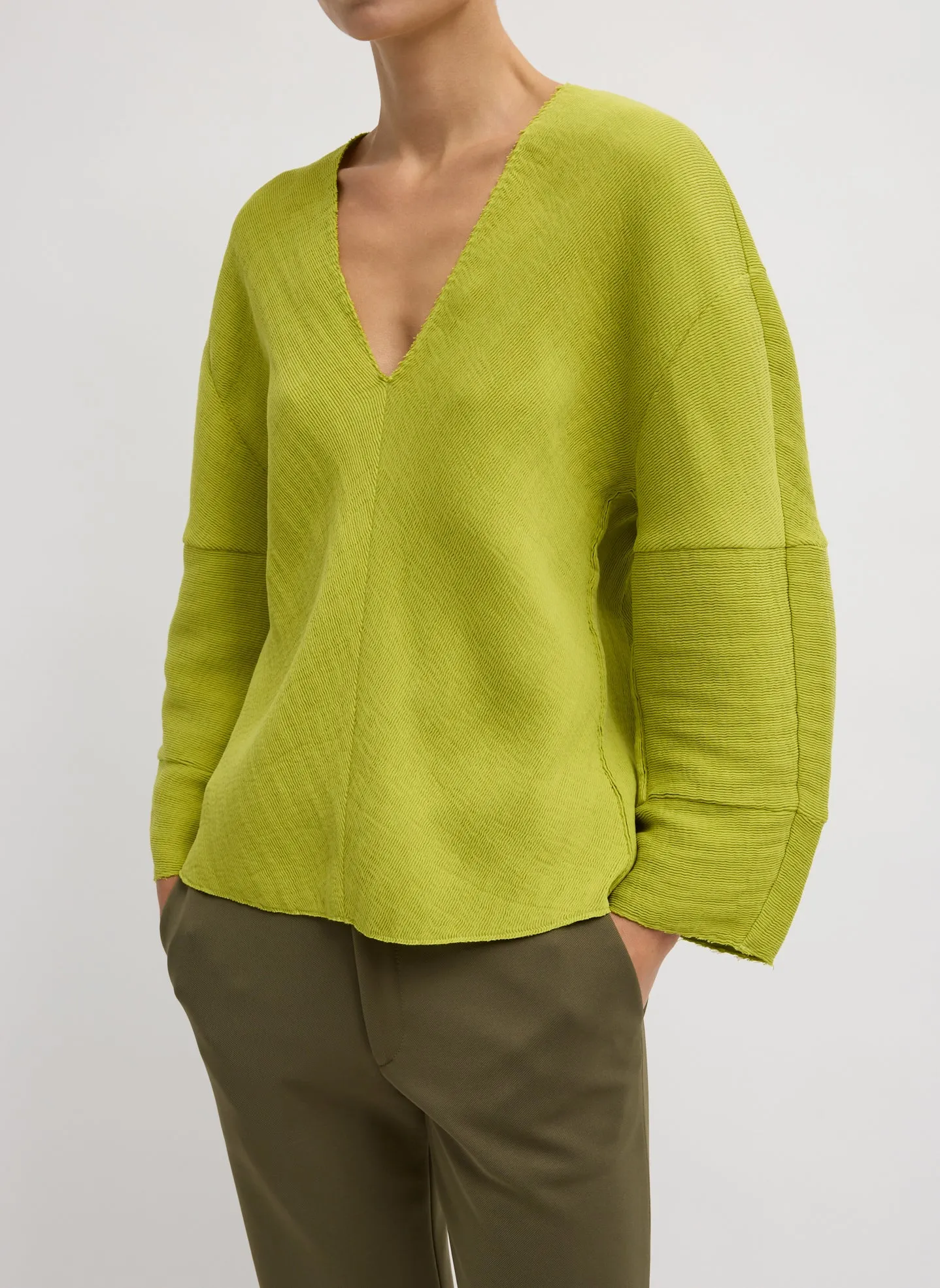Viscose Plisse Hinged Long Sleeve Top sold by Tibi