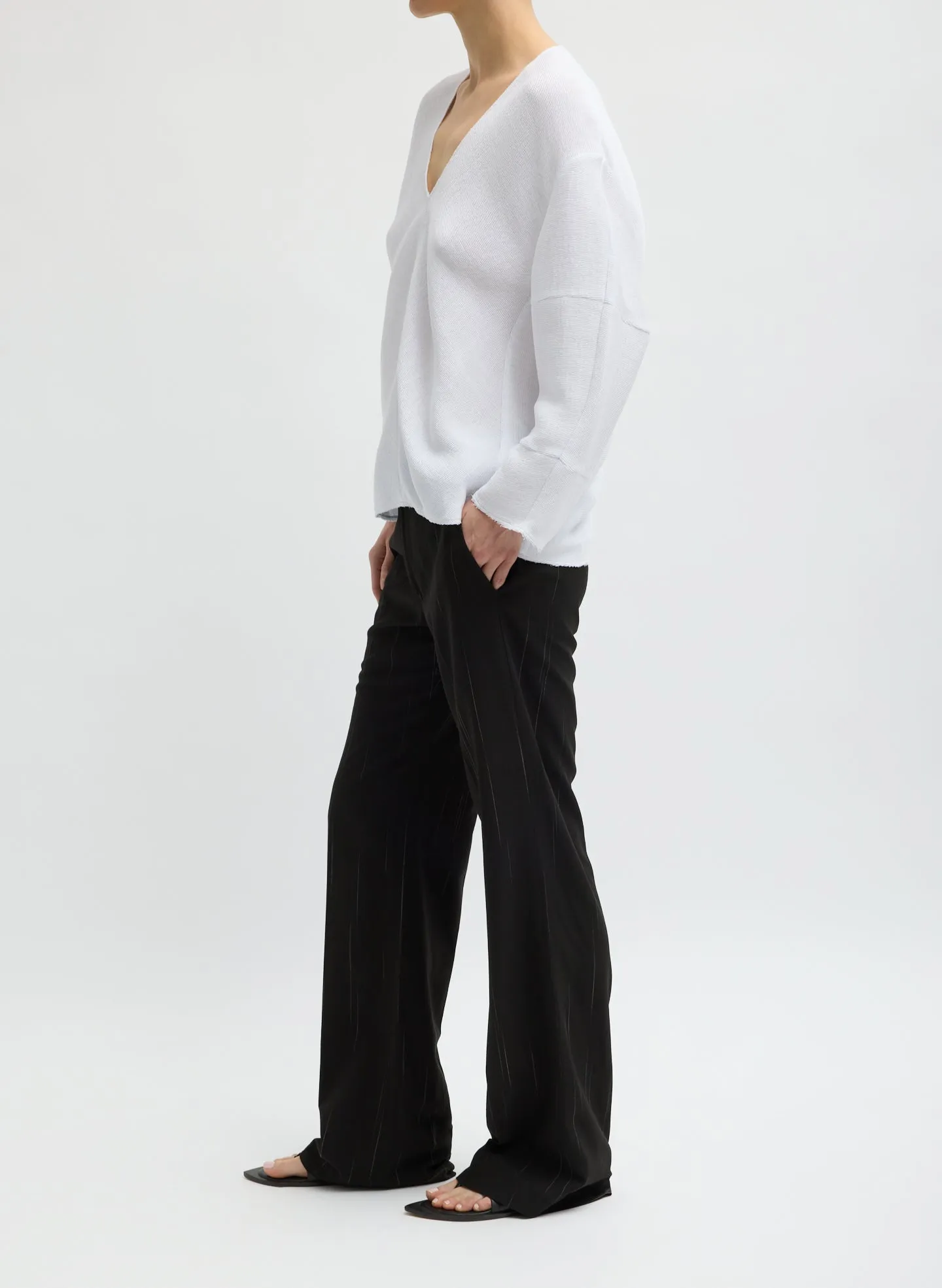 Viscose Plisse Hinged Long Sleeve Top sold by Tibi product image thumbnail 2