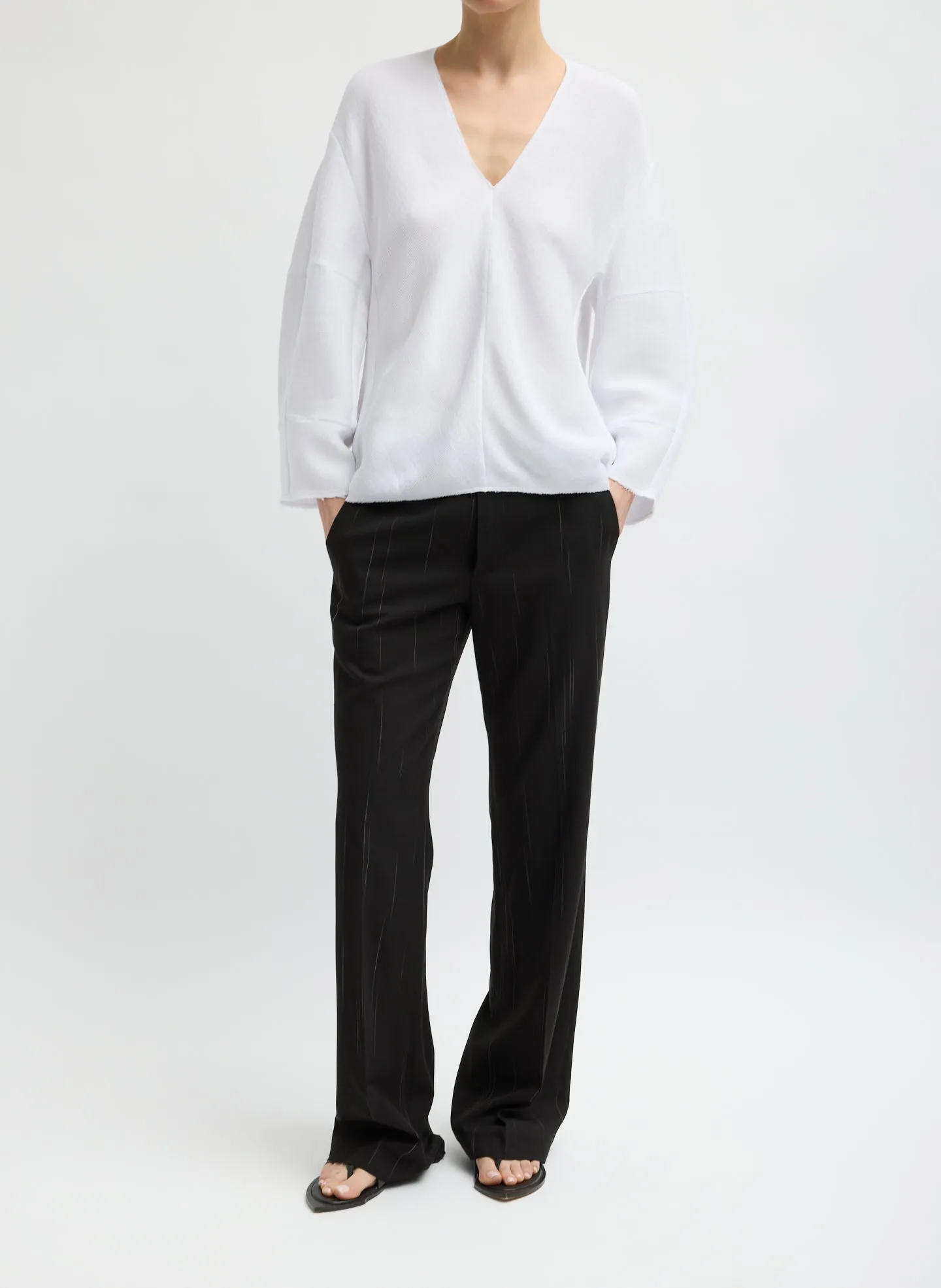 Viscose Plisse Hinged Long Sleeve Top sold by Tibi