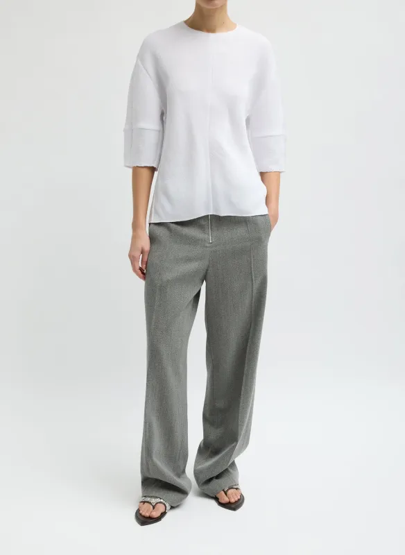 Viscose Plisse Hinged Short Sleeve Top sold by Tibi