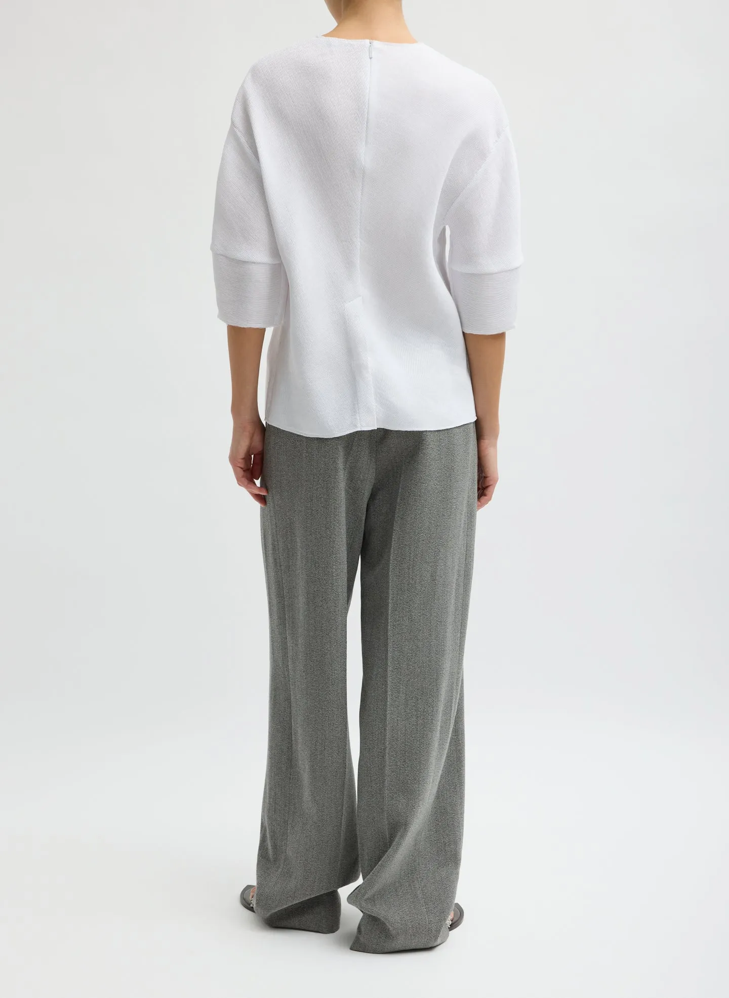 Viscose Plisse Hinged Short Sleeve Top sold by Tibi product image thumbnail 3