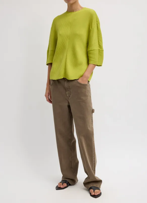 Viscose Plisse Hinged Short Sleeve Top sold by Tibi