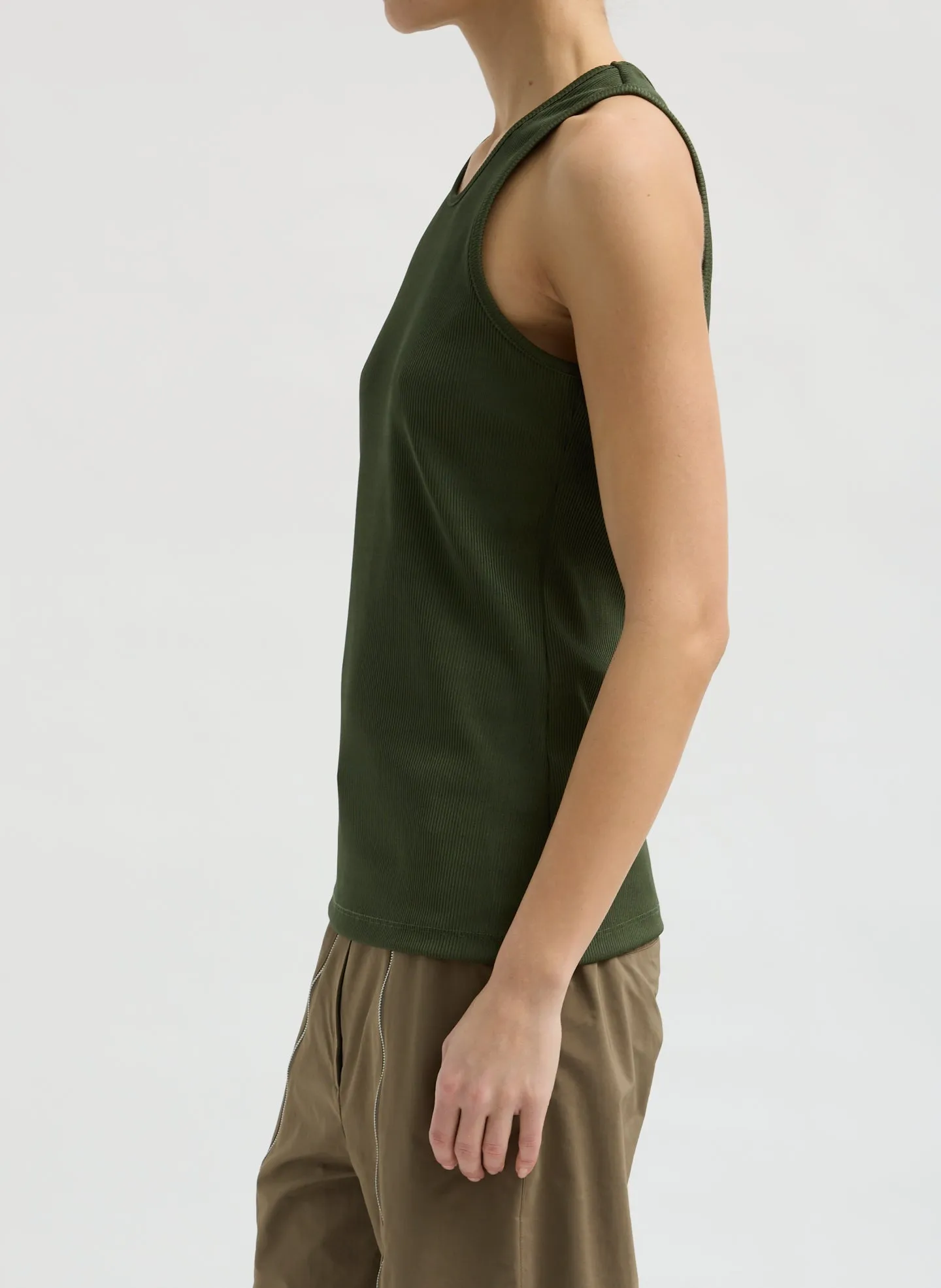 Stretch Luxe Ribbed Tank Top sold by Tibi product image thumbnail 2