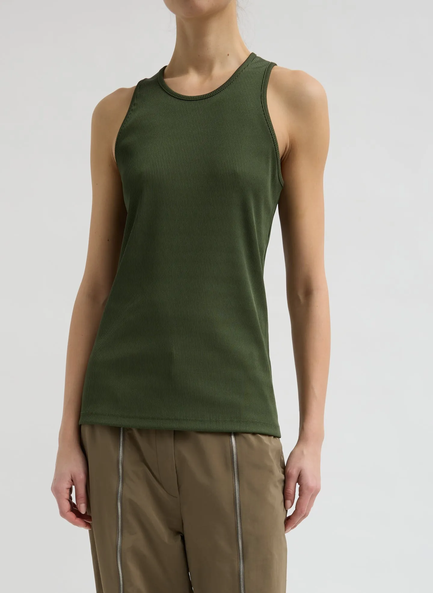 Stretch Luxe Ribbed Tank Top sold by Tibi