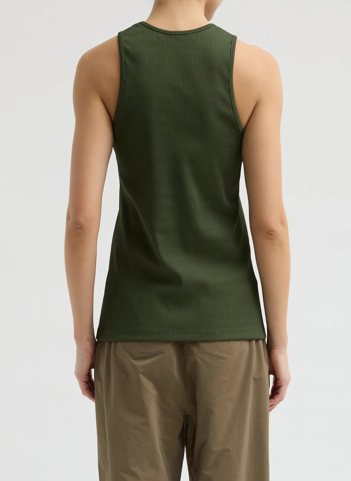 Stretch Luxe Ribbed Tank Top sold by Tibi product image thumbnail 3