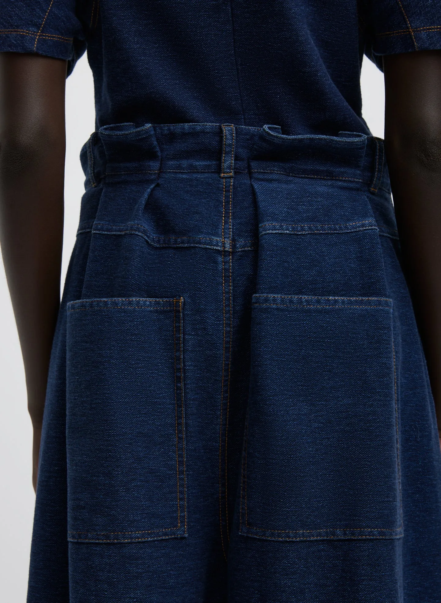 Indigo Barre Denim Knit Walker Wide Leg Jean sold by Tibi product image thumbnail 4