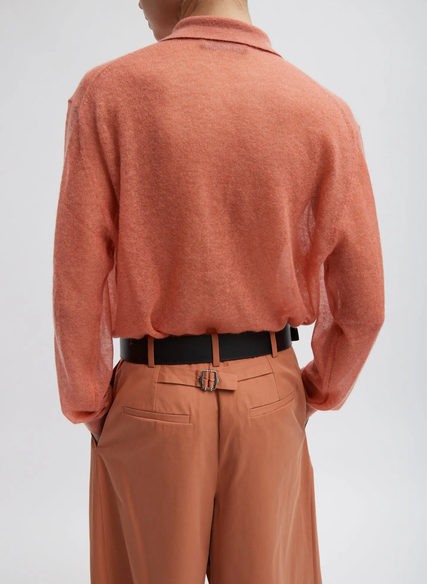 Sheer Sweater Polo Button Cardigan sold by Tibi product image thumbnail 2