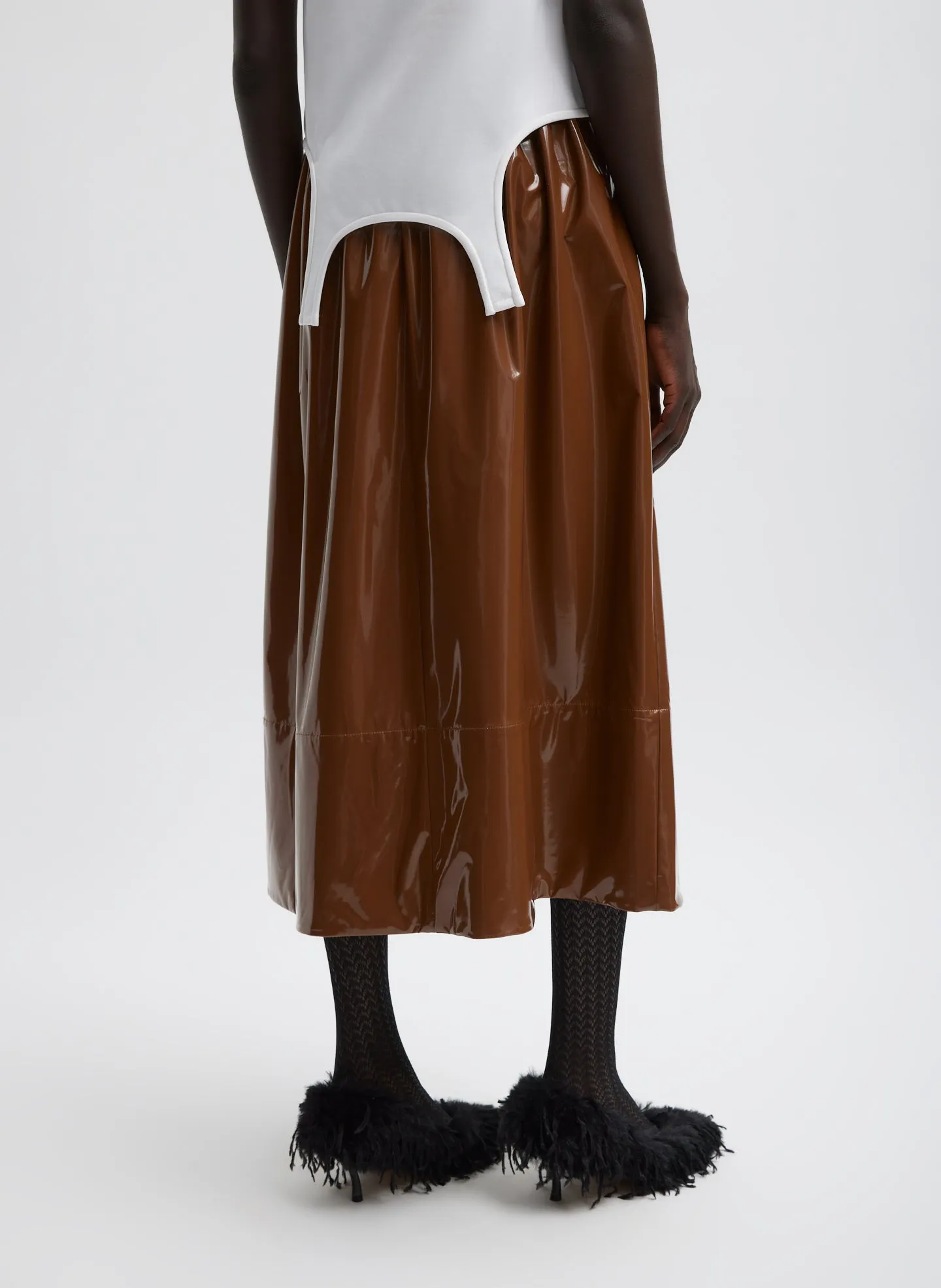 Light Weight Patent Smocking Waistband Full Skirt sold by Tibi product image thumbnail 4