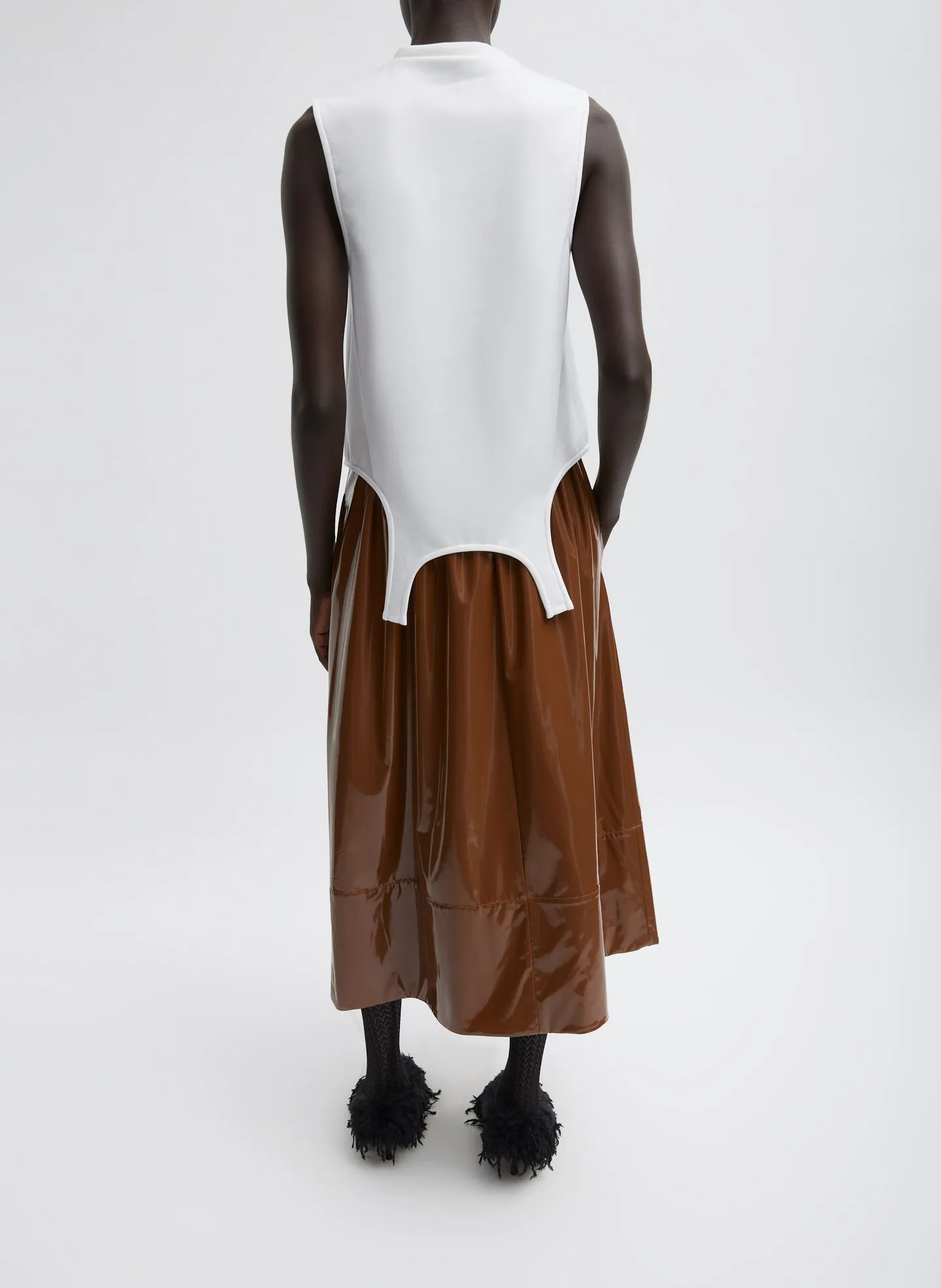 Light Weight Patent Smocking Waistband Full Skirt sold by Tibi product image thumbnail 5