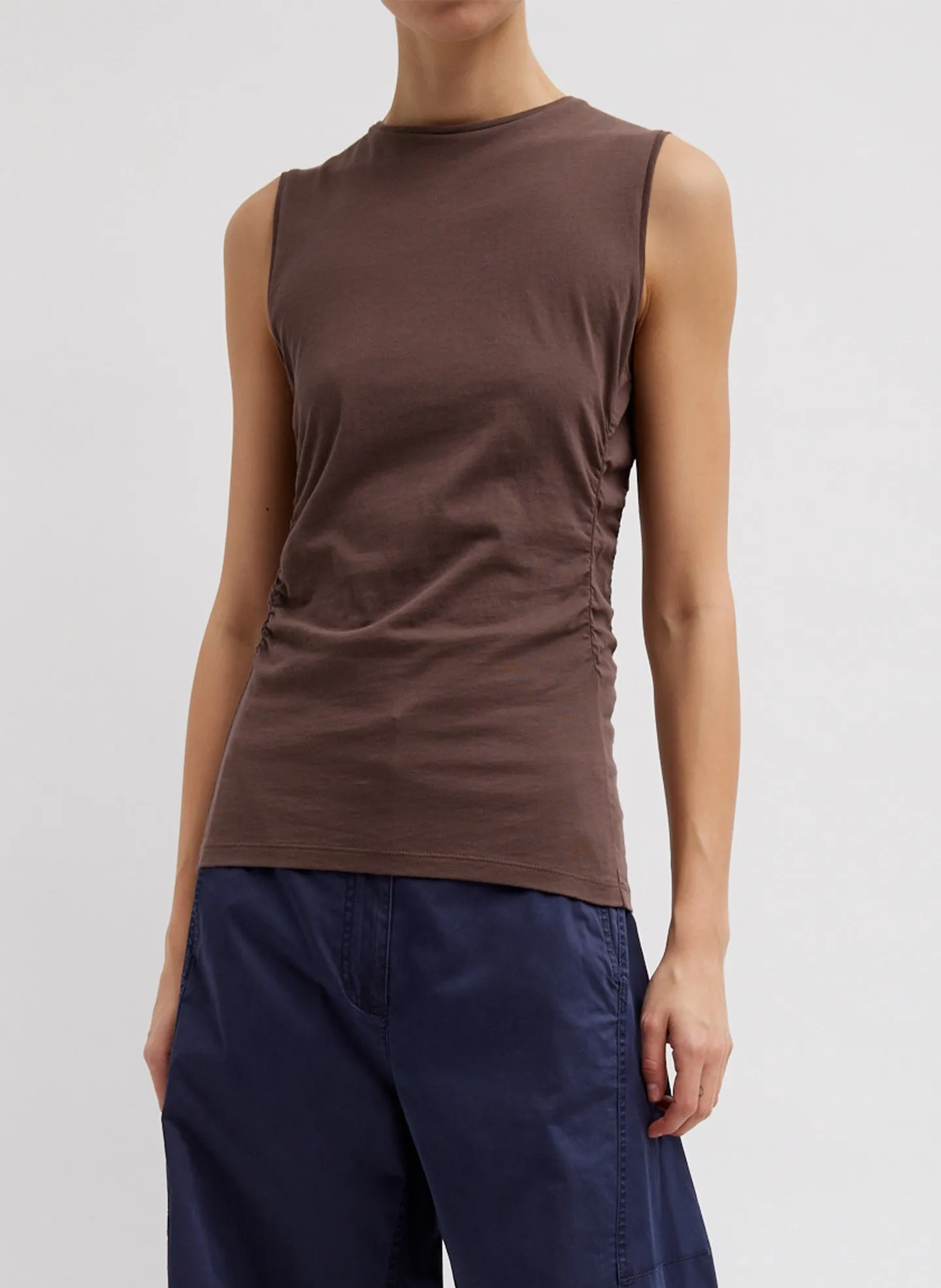 T-Shirting Shirred Crewneck Top sold by Tibi