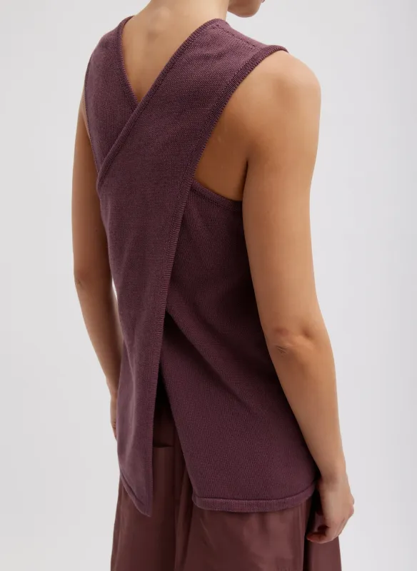 Cotton Criss Cross Sleeveless Sweater made by Tibi