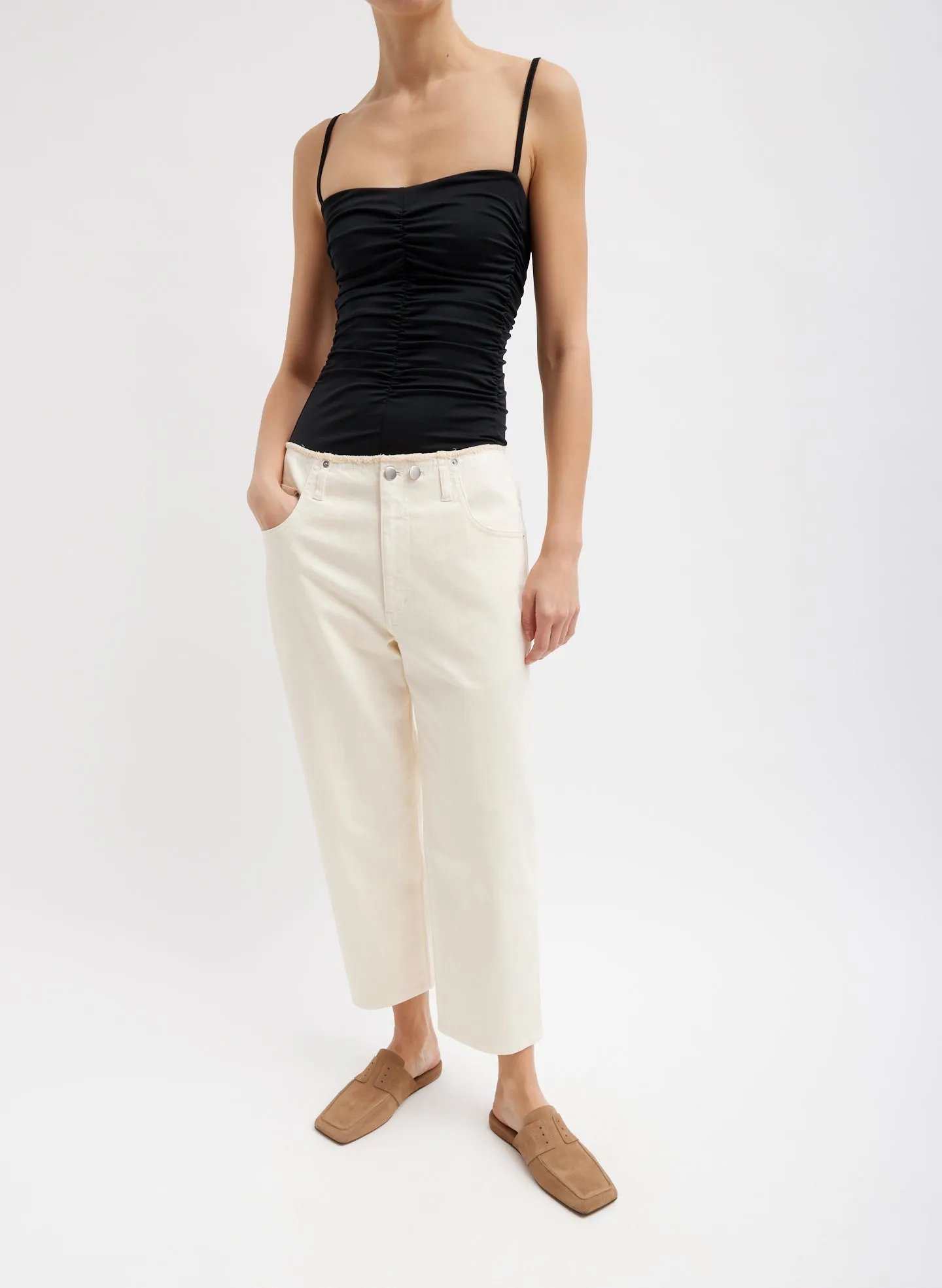 Garment Dyed Stretch Twill Cropped Newman Jean sold by Tibi product image thumbnail 5