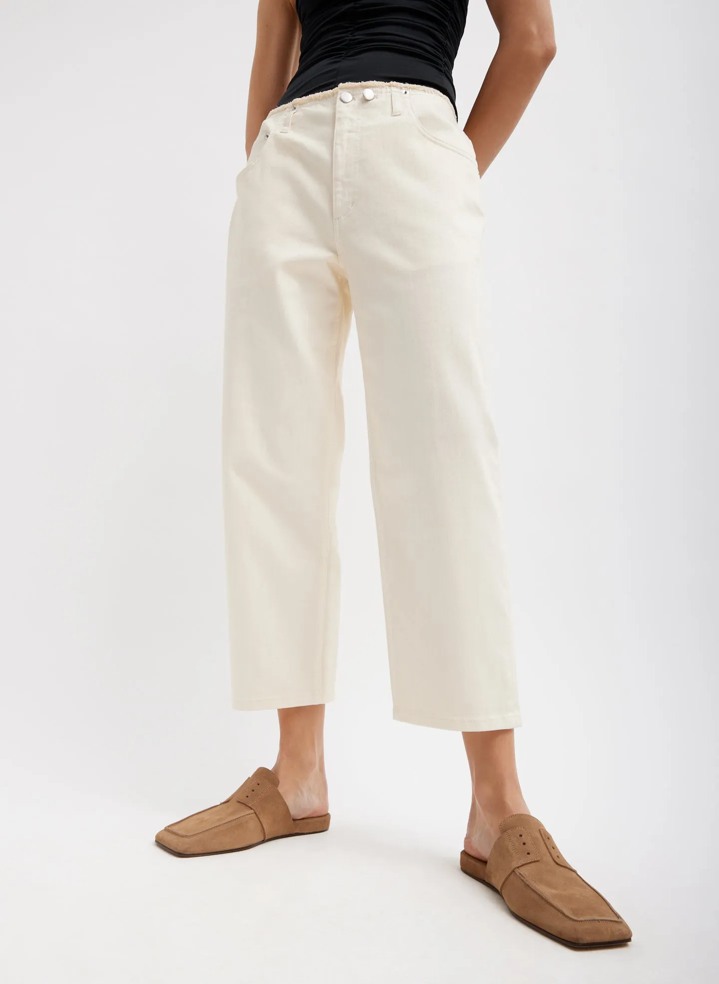 Garment Dyed Stretch Twill Cropped Newman Jean sold by Tibi product image thumbnail 3