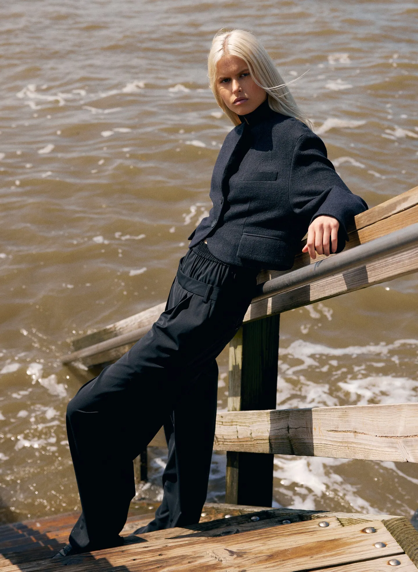 Recycled Tropical Wool Double Waist Boxer Trouser sold by Tibi product image thumbnail 2