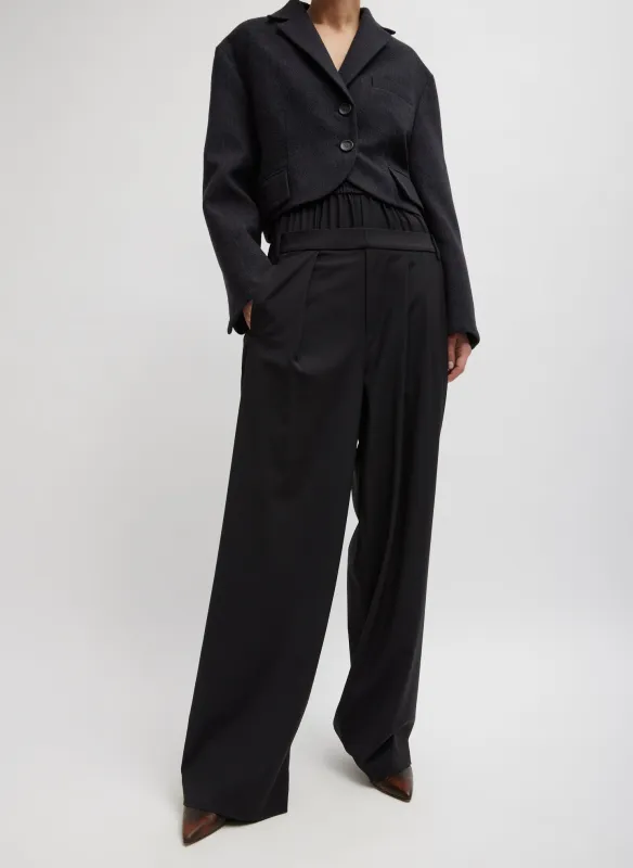Recycled Tropical Wool Double Waist Boxer Trouser sold by Tibi