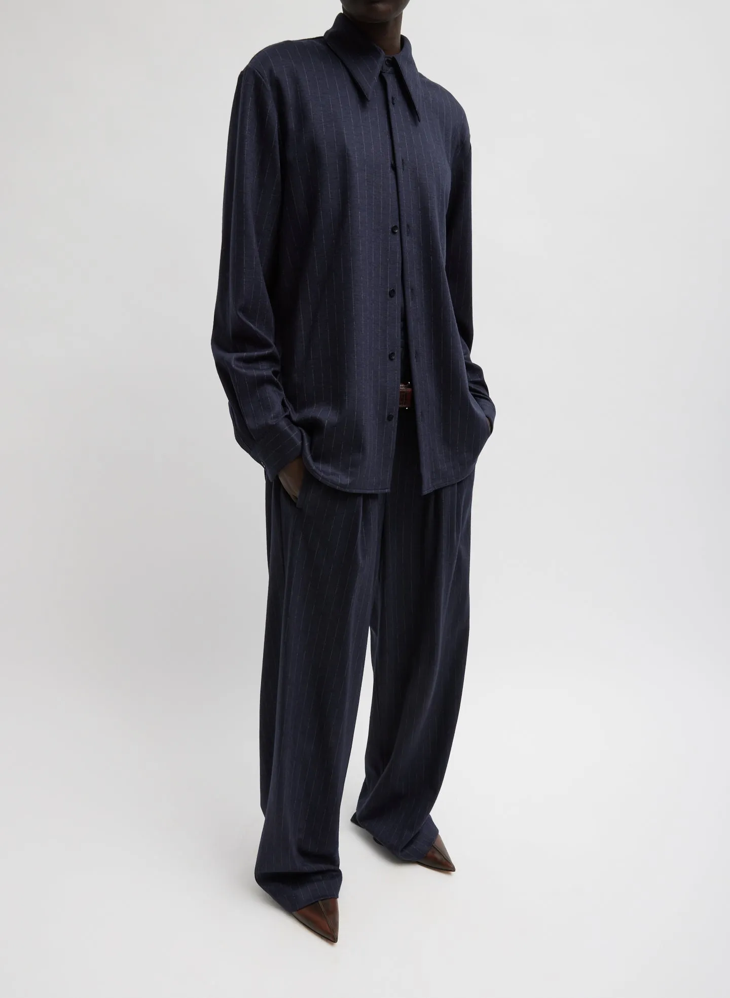 Newton Stripe Double Waist Boxer Trouser sold by Tibi product image thumbnail 5