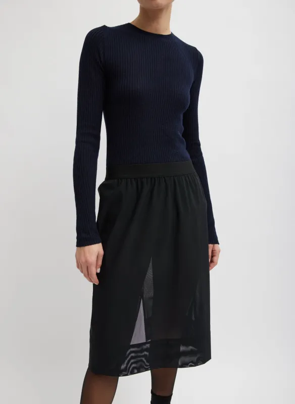 Feather Weight Ribbed Crewneck Pullover made by Tibi
